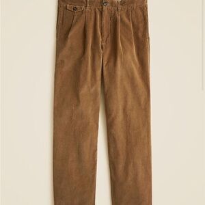 J. Crew Men's Dark Brown Pleated Corduroy Pants